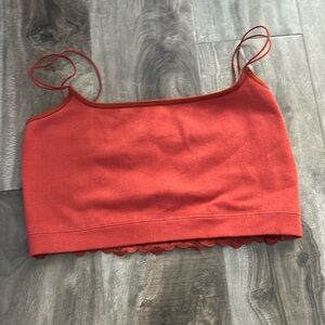 Red cropped tank